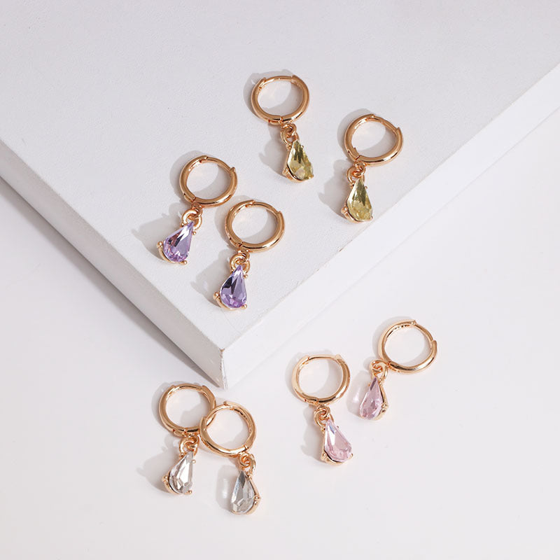 Drop earrings with semi precious stones